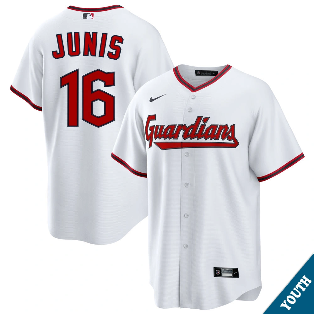 Youth Cleveland Guardians Jakob Junis #16 Home White Replica Jersey