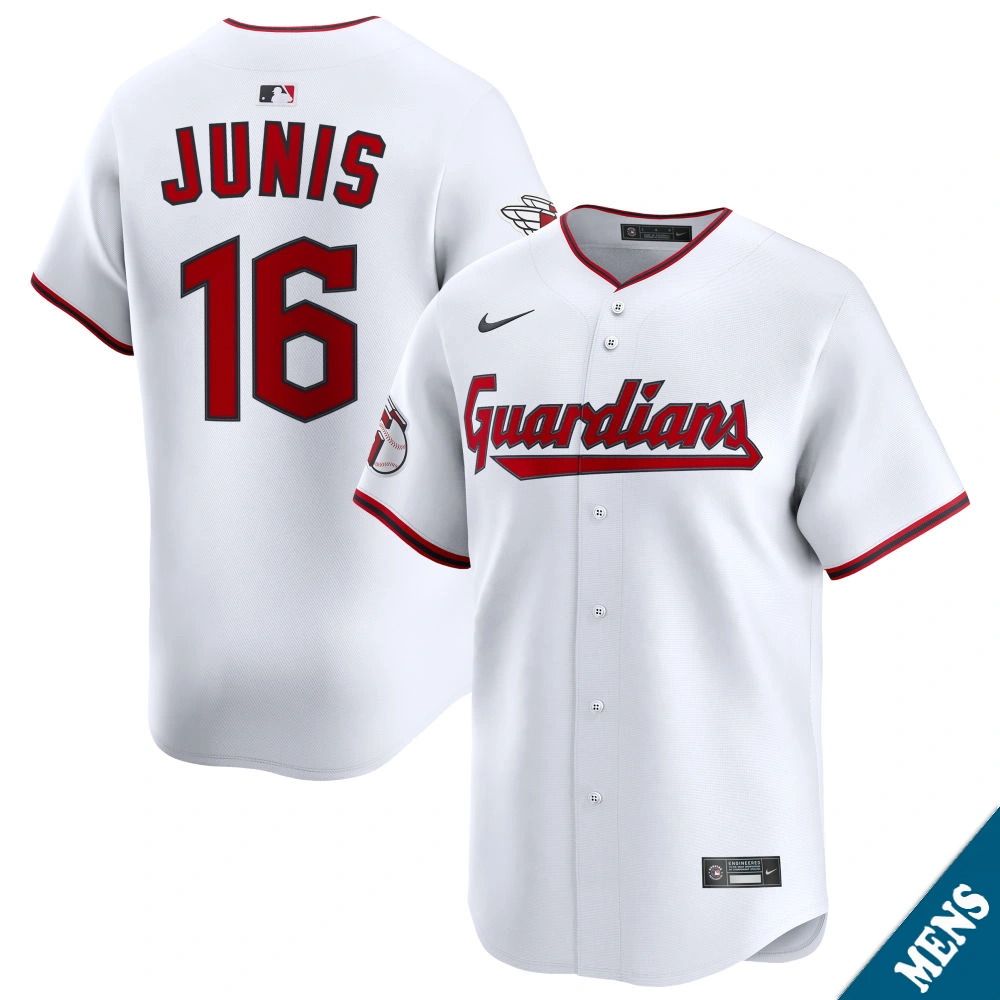 Men's Cleveland Guardians Jakob Junis #16 Home White Limited Jersey