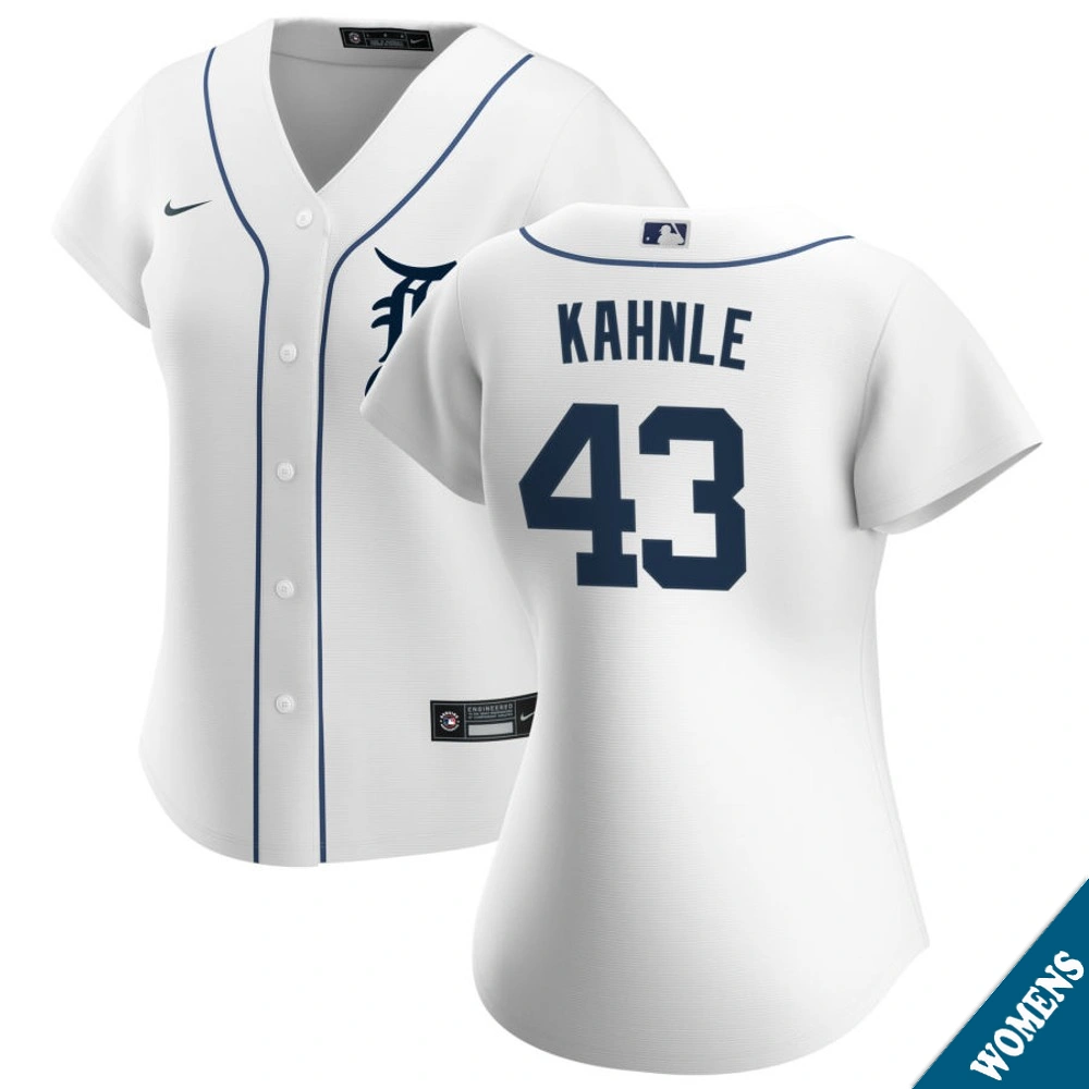 Women's Detroit Tigers Tommy Kahnle #43 Home White Replica Jersey