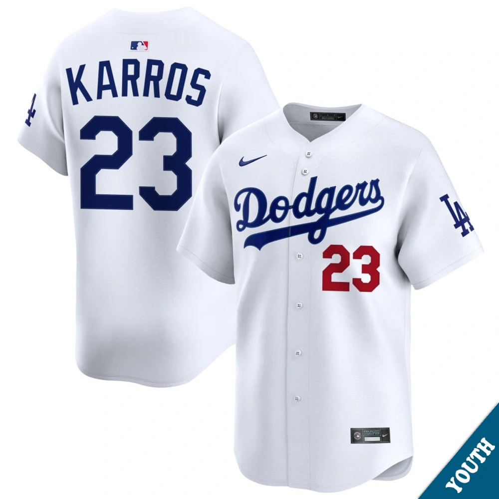Youth Los Angeles Dodgers Eric Karros #23 Home White Limited Former Player‌ Jersey