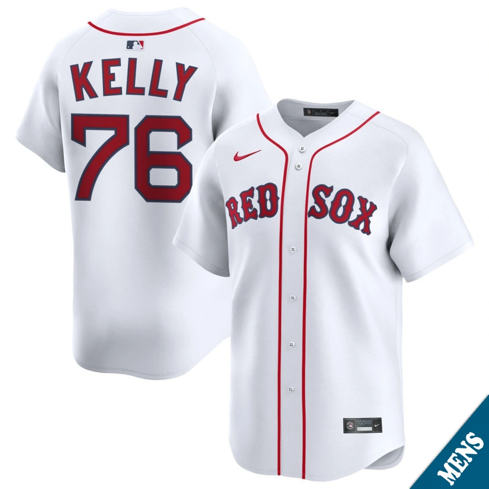 Men's Boston Red Sox Zack Kelly #76 Home White Limited Jersey Men's Boston Red Sox Zack Kelly #76 Home White Limited Jersey