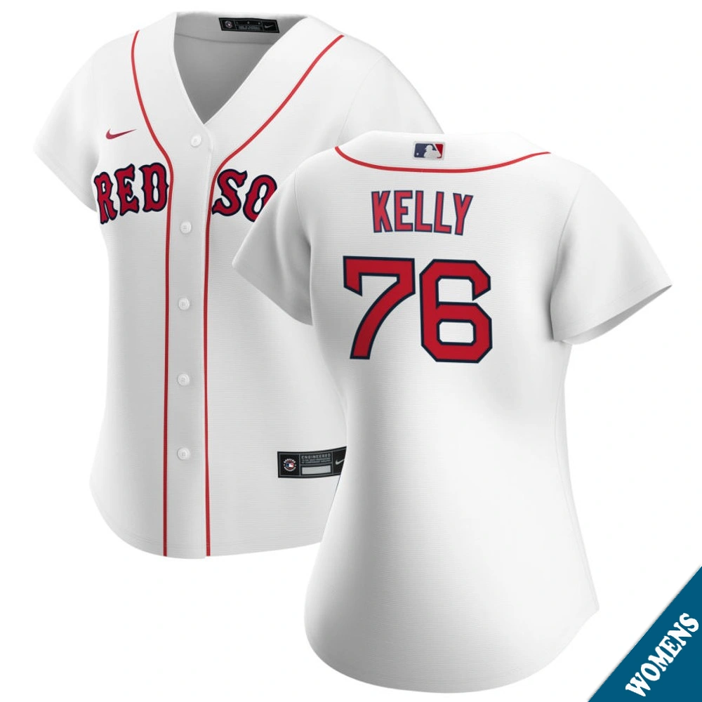 Women's Boston Red Sox Zack Kelly #76 Home White Replica Jersey Women's Boston Red Sox Zack Kelly #76 Home White Replica Jersey