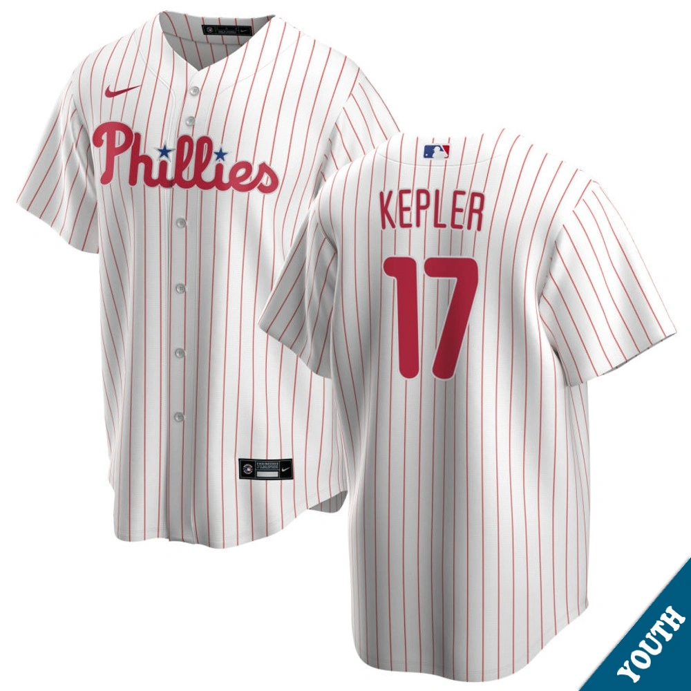 Youth Philadelphia Phillies Max Kepler #17 Home White Replica Jersey