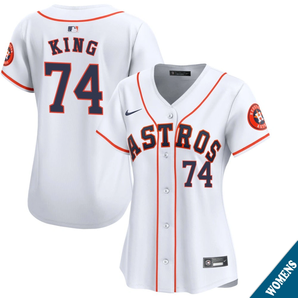 Women's Houston Astros Bryan King #74 Home White Limited Jersey