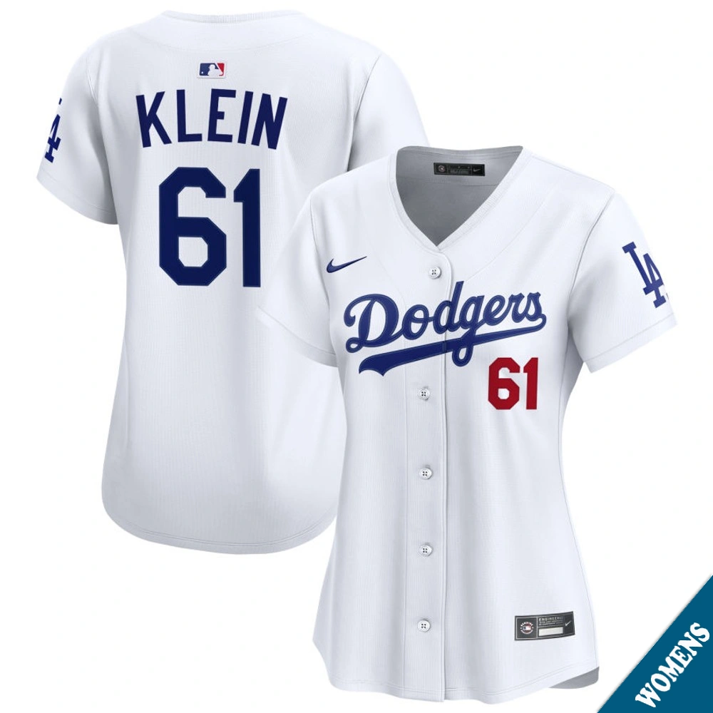 Women's Los Angeles Dodgers Will Klein #61 Home White Limited Jersey