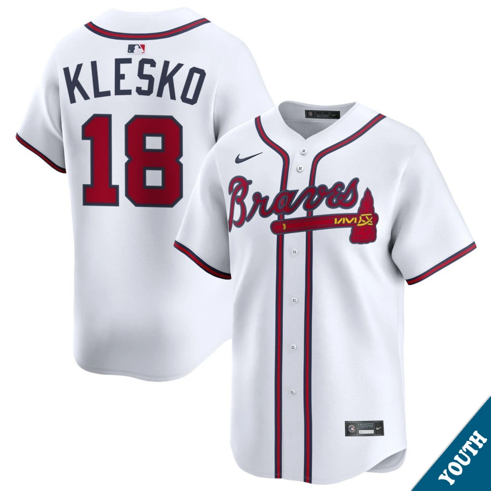 Youth Atlanta Braves Ryan Klesko #18 Home White Limited Former Player‌ Jersey
