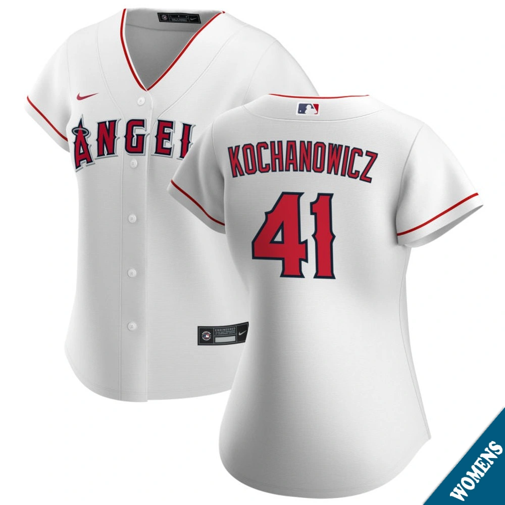 Women's Los Angeles Angels Jack Kochanowicz #41 Home White Replica Jersey