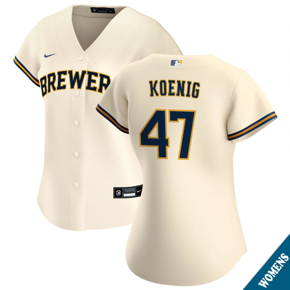 Women's Milwaukee Brewers Jared Koenig #47 Home Cream Replica Jersey
