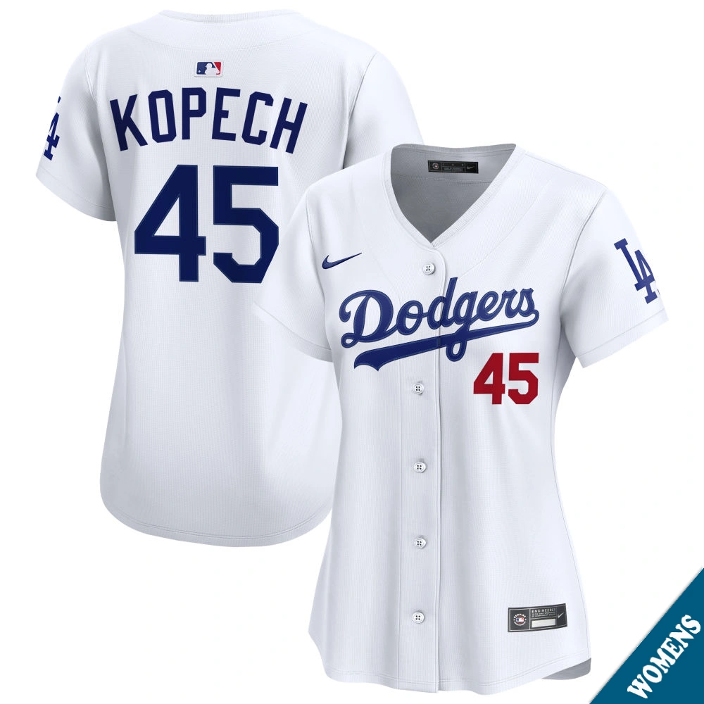 Women's Los Angeles Dodgers Michael Kopech #45 Home White Limited Jersey