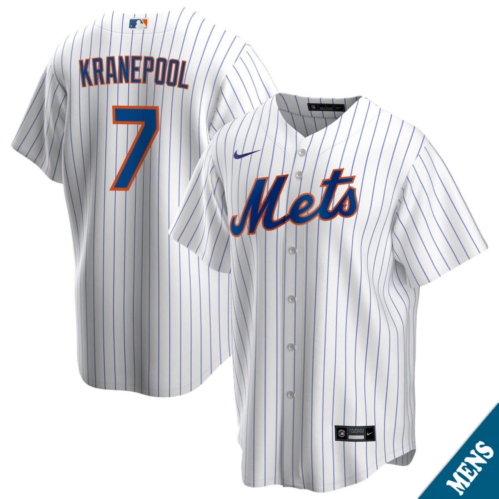 Men's New York Mets Ed Kranepool #7 Home White Former Player‌ Replica Jersey