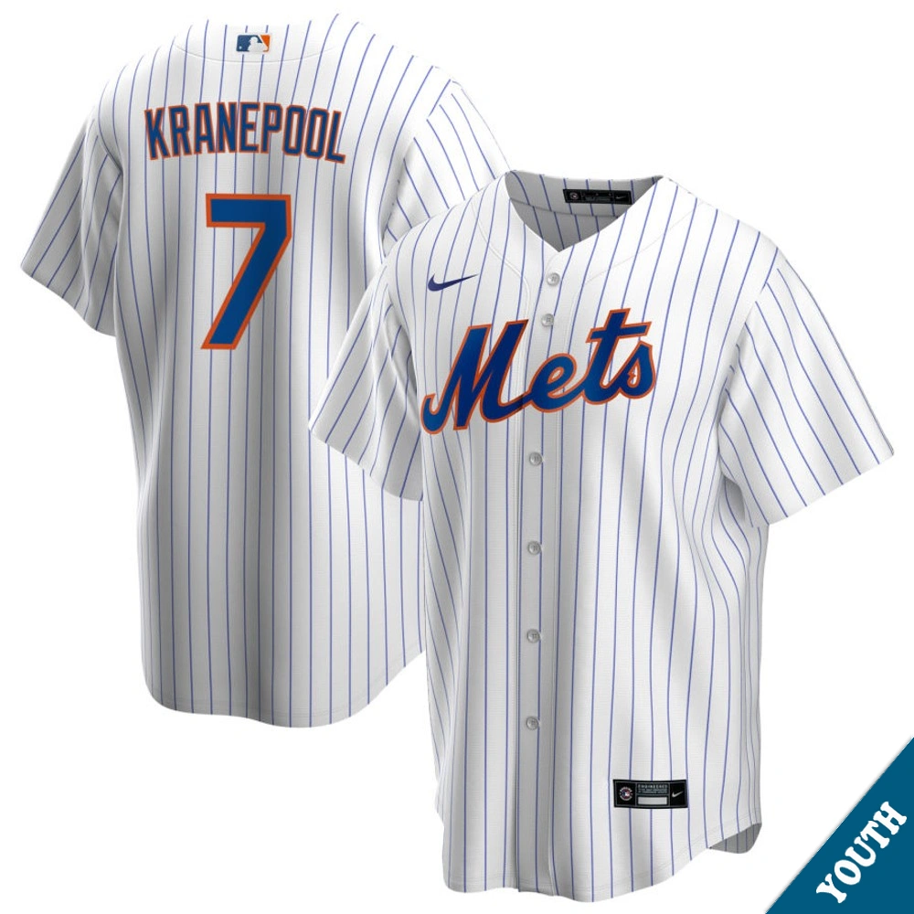 Youth New York Mets Ed Kranepool #7 Home White Former Player‌ Replica Jersey