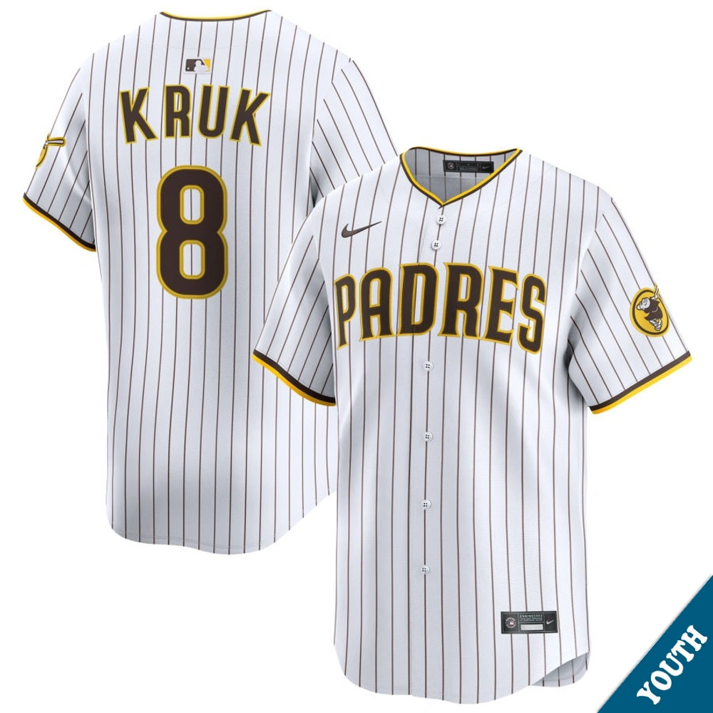 Youth San Diego Padres John Kruk #8 Home White Limited Former Player‌ Jersey