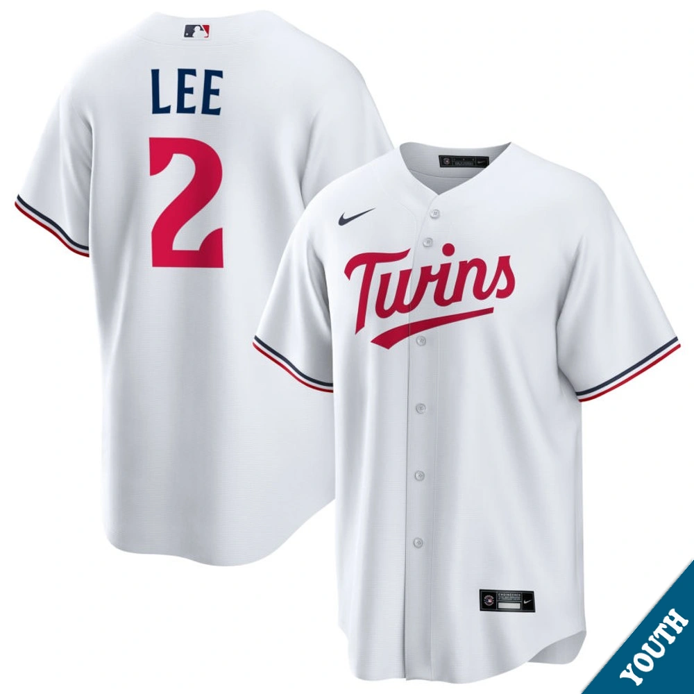 Youth Minnesota Twins Brooks Lee #2 Home White Replica Jersey