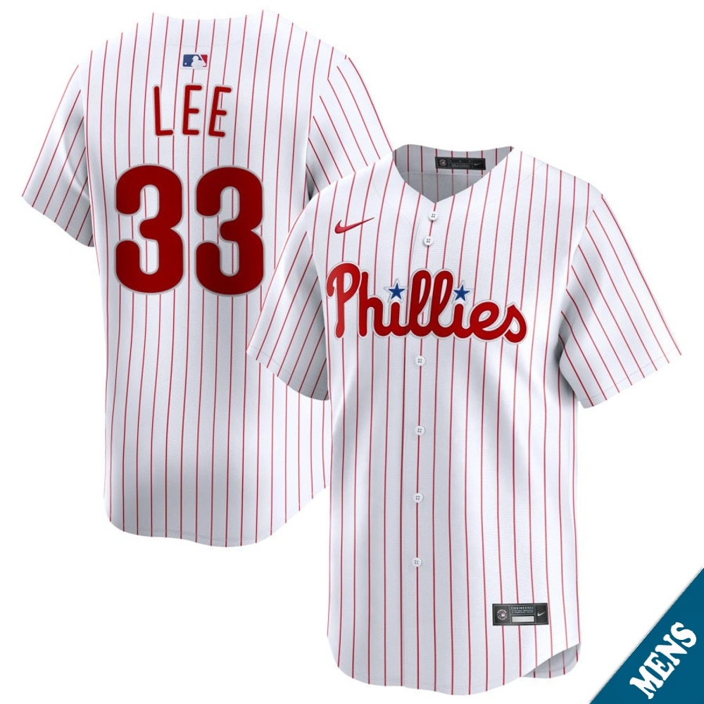 Men's Philadelphia Phillies Cliff Lee #33 Home White Limited Former Player‌ Jersey