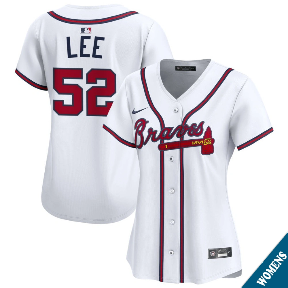 Women's Atlanta Braves Dylan Lee #52 Home White Limited Jersey