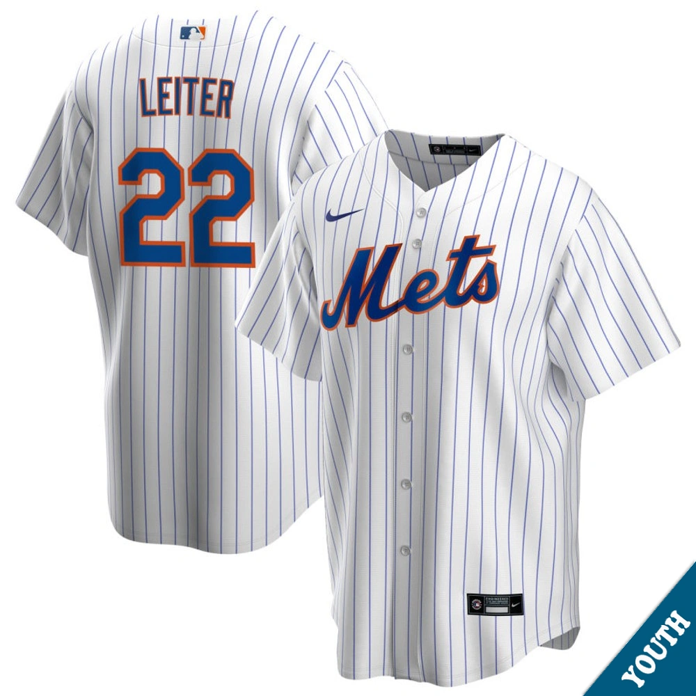 Youth New York Mets Al Leiter #22 Home White Former Player‌ Replica Jersey