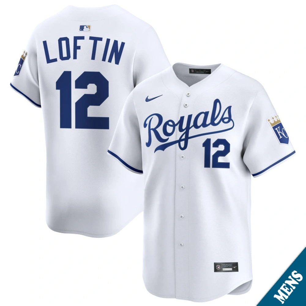 Men's Kansas City Royals Nick Loftin #12 Home White Limited Jersey
