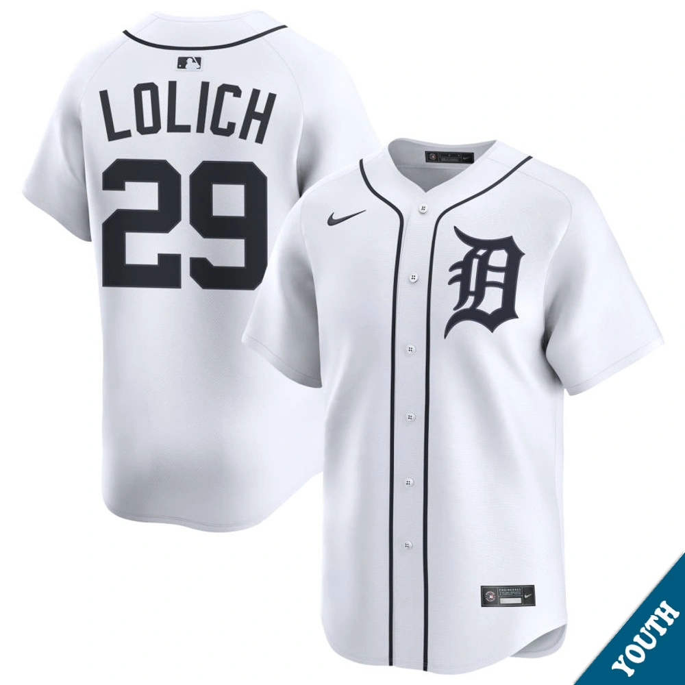 Youth Detroit Tigers Mickey Lolich #29 Home White Limited Former Player‌ Jersey