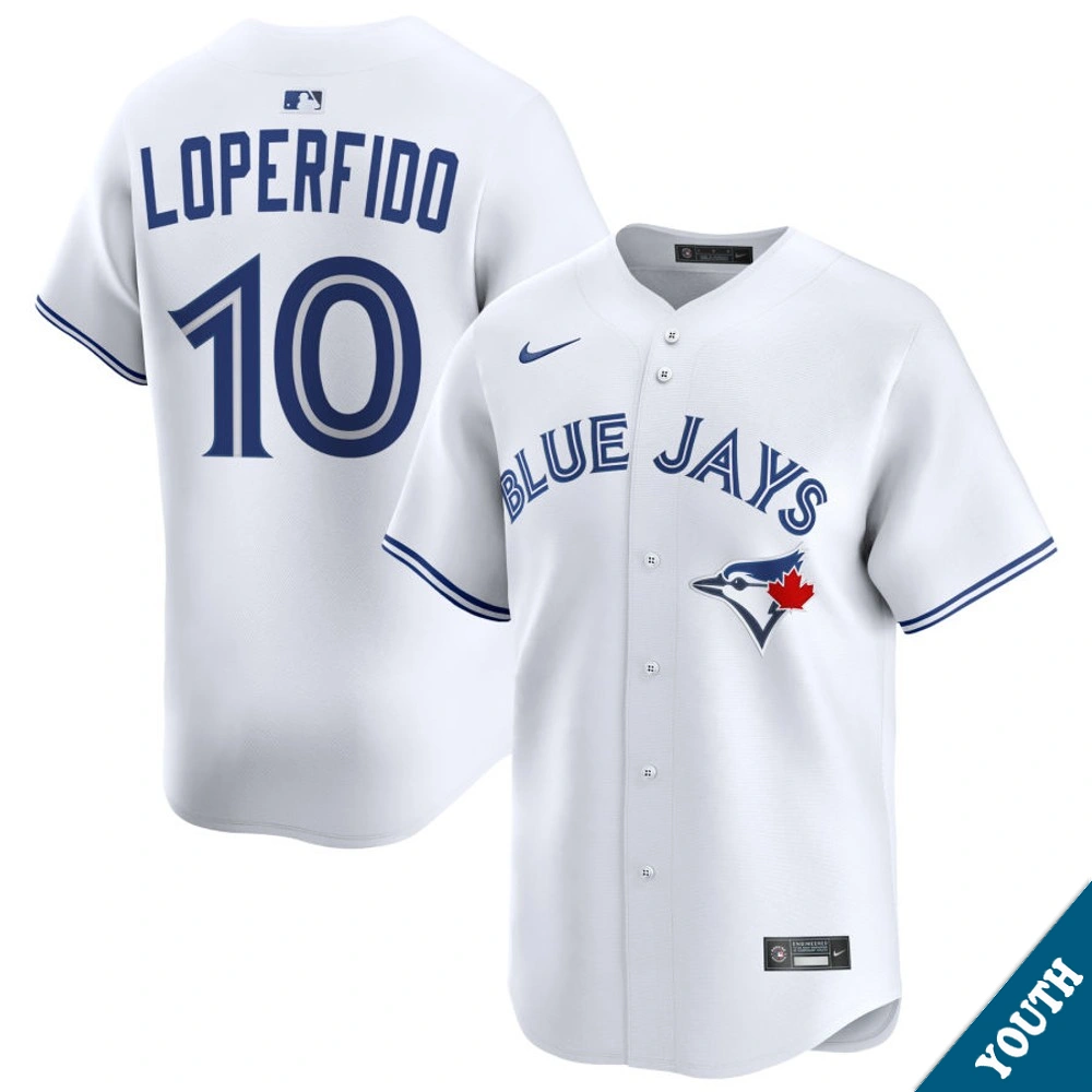 Youth Toronto Blue Jays Joey Loperfido #10 Home White Limited Jersey