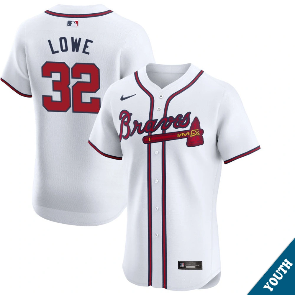 Youth Atlanta Braves Derek Lowe #32 Home White Elite Former Player‌ Jersey