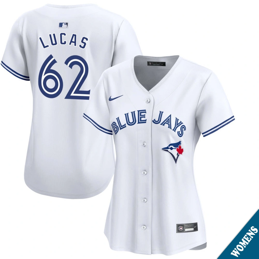 Women's Toronto Blue Jays Easton Lucas #62 Home White Limited Jersey