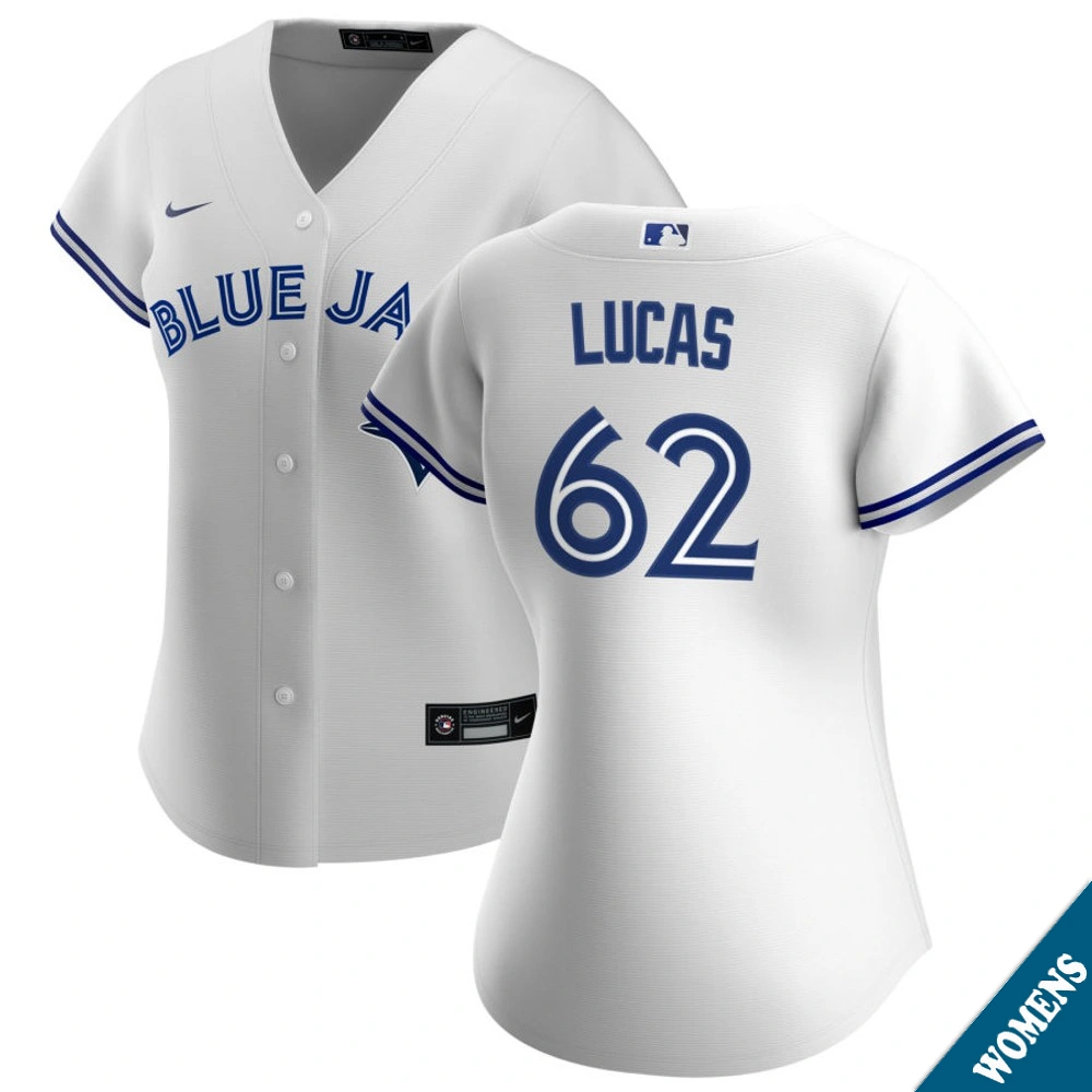 Women's Toronto Blue Jays Easton Lucas #62 Home White Replica Jersey