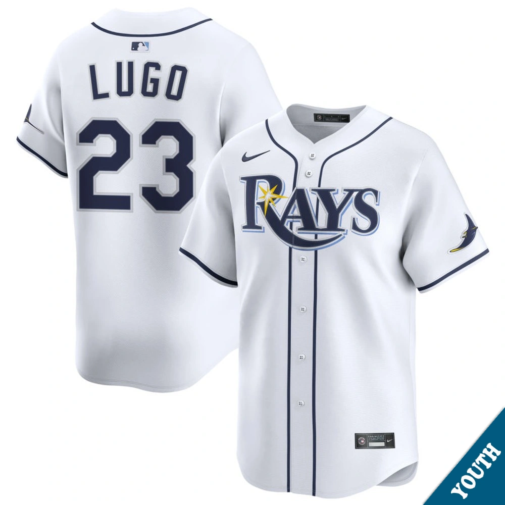 Youth Tampa Bay Rays Julio Lugo #23 Home White Limited Former Player‌ Jersey