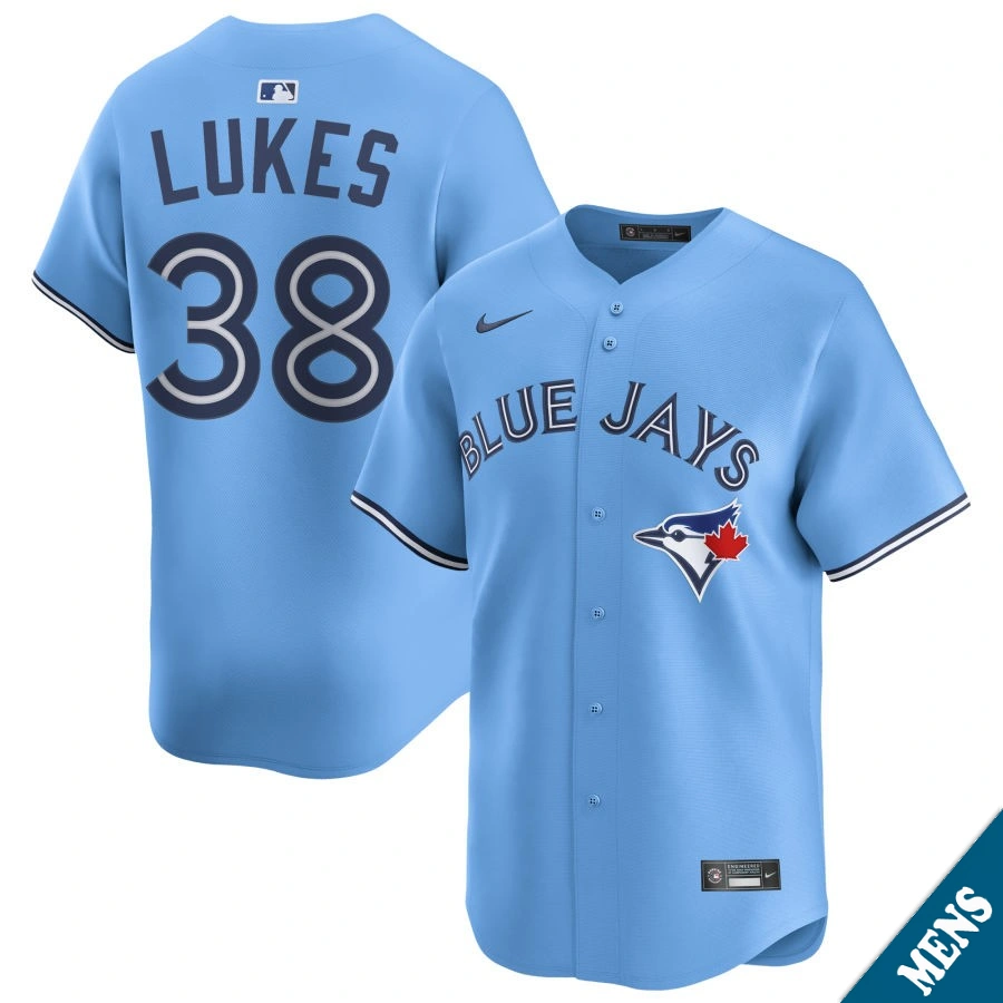 Men's Toronto Blue Jays Nathan Lukes #38 Light Blue Alternate Limited Jersey
