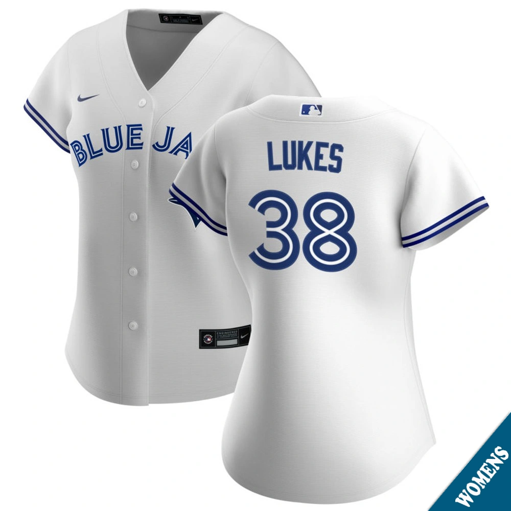 Women's Toronto Blue Jays Nathan Lukes #38 Home White Replica Jersey