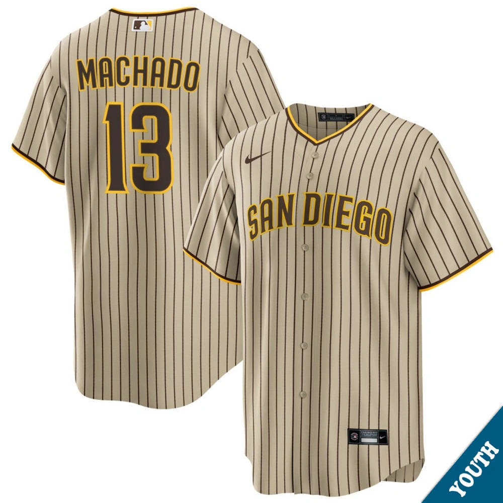 Youth San Diego Padres Manny Machado #13 Brown Road Replica Jersey