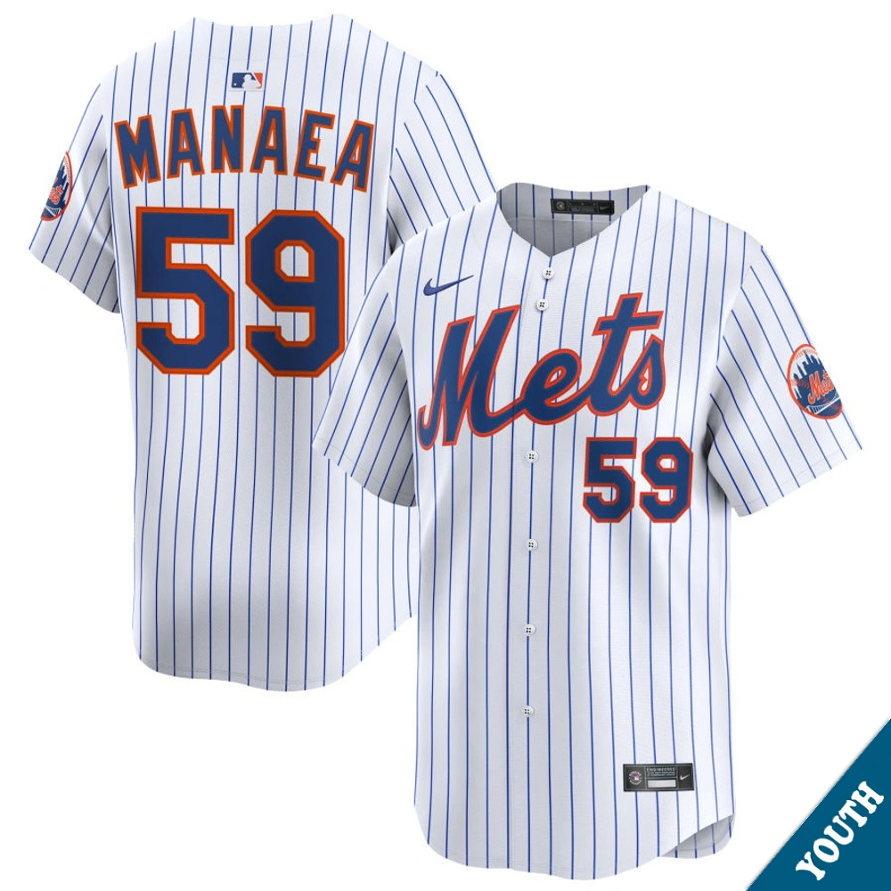 Youth New York Mets Sean Manaea #59 Home White Limited Jersey