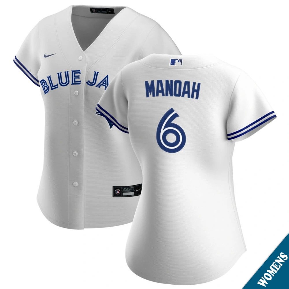 Women's Toronto Blue Jays Alek Manoah #6 Home White Replica Jersey