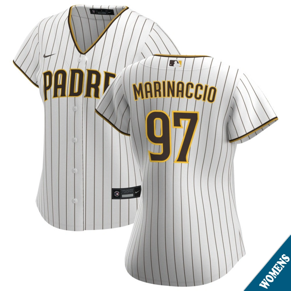 Women's San Diego Padres Ron Marinaccio #97 Home White Replica Jersey