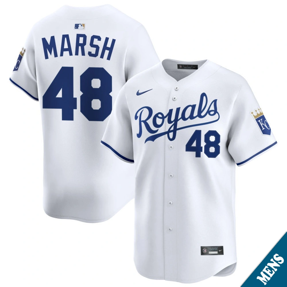 Men's Kansas City Royals Alec Marsh #48 Home White Limited Jersey
