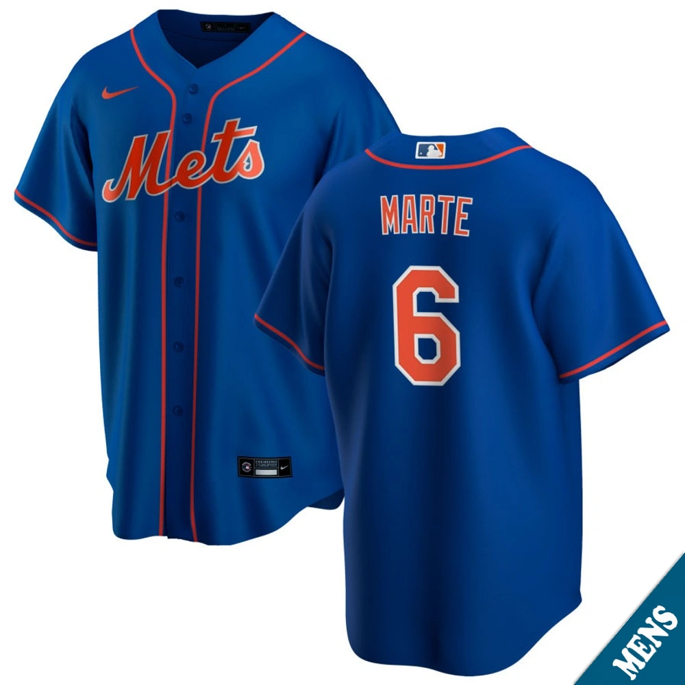 Men's New York Mets Starling Marte #6 Royal Alternate Replica Jersey