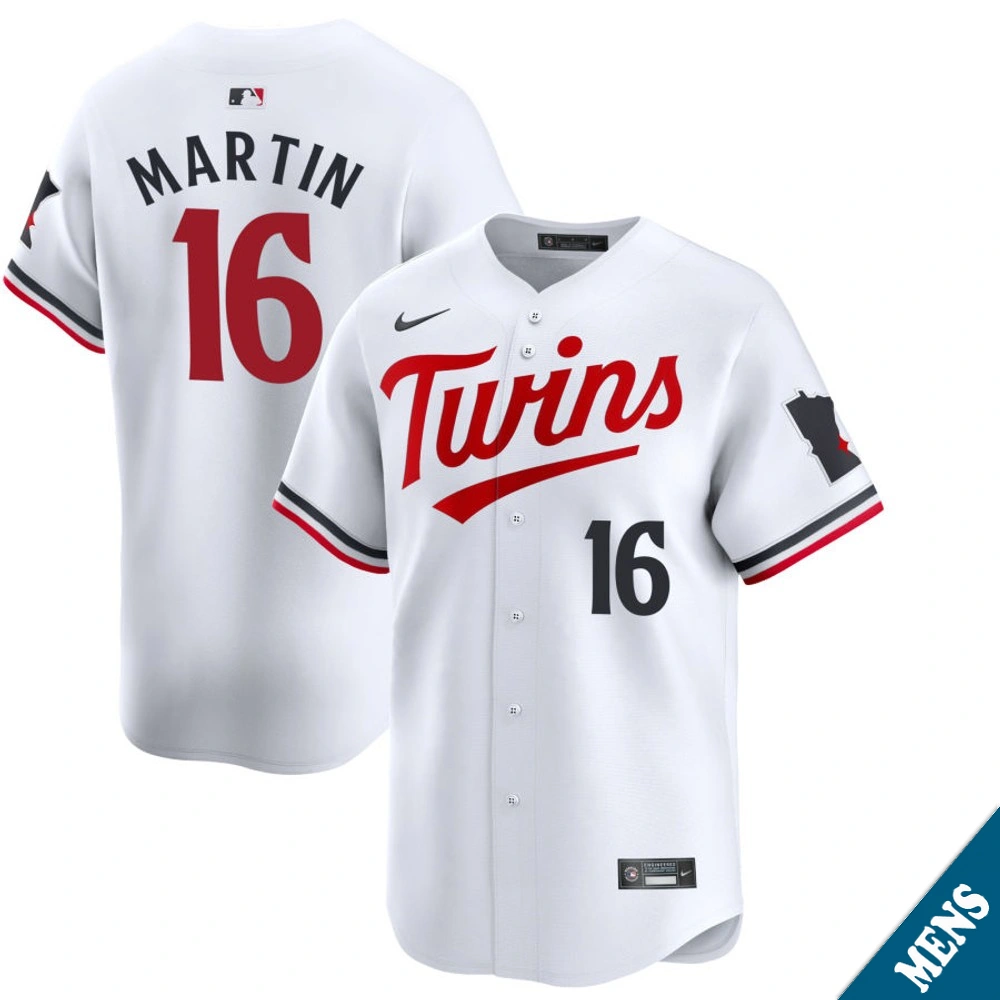 Men's Minnesota Twins Austin Martin #16 Home White Limited Jersey Men's Minnesota Twins Austin Martin #16 Home White Limited Jersey