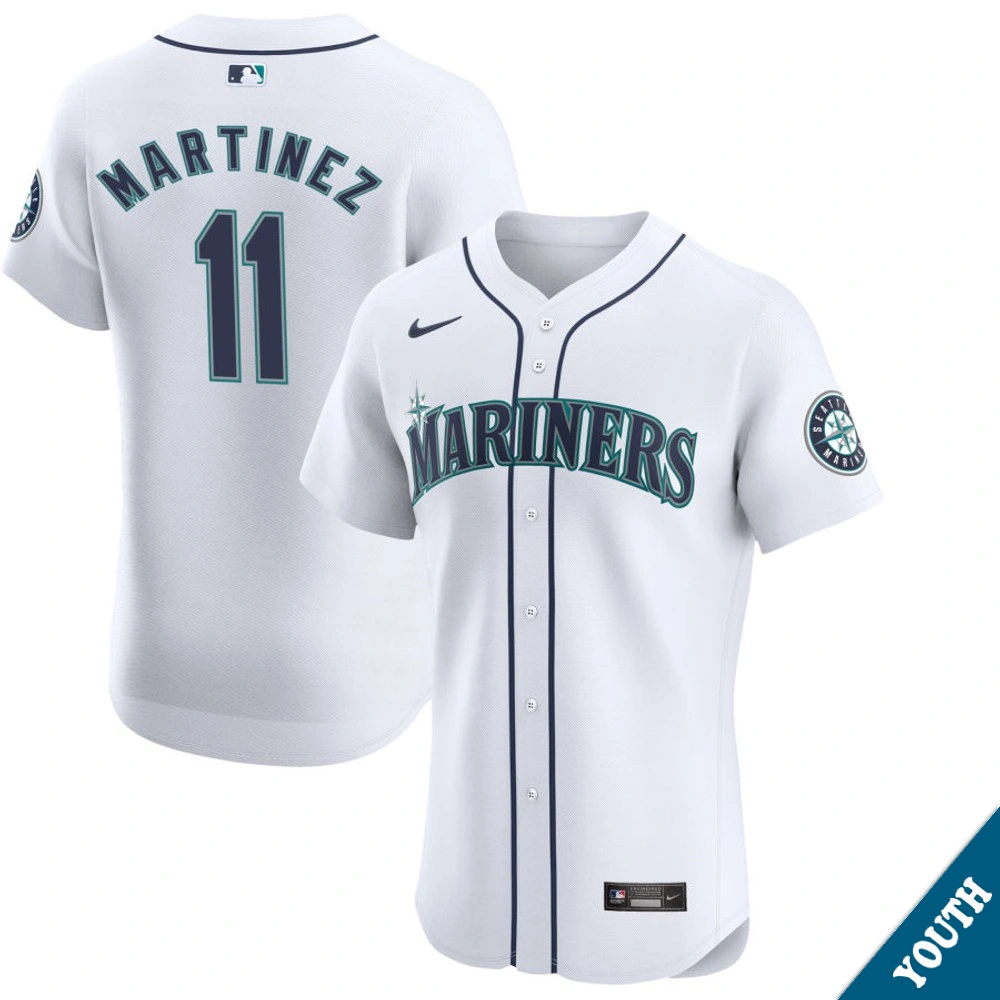 Youth Seattle Mariners Edgar Martinez #11 Home White Elite Former Player‌ Jersey