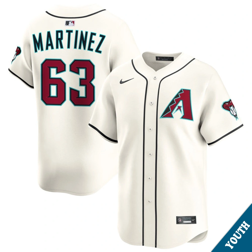 Youth Arizona Diamondbacks Justin Martinez #63 Home Cream Limited Jersey