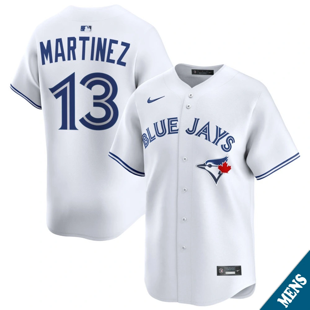 Men's Toronto Blue Jays Orelvis Martinez #13 Home White Limited Jersey