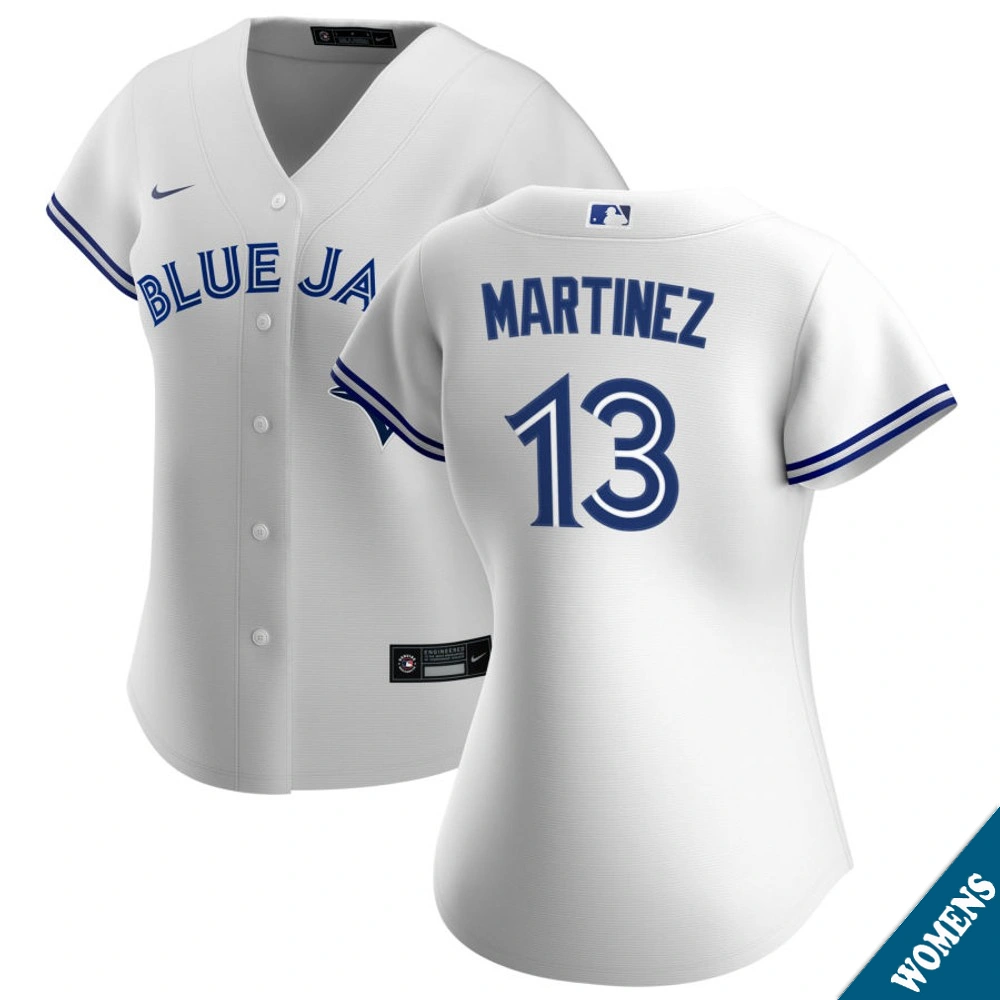 Women's Toronto Blue Jays Orelvis Martinez #13 Home White Replica Jersey