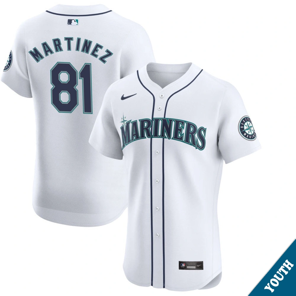 Youth Seattle Mariners Seth Martinez #81 Home White Elite Jersey