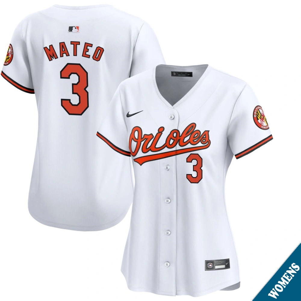 Women's Baltimore Orioles Jorge Mateo #3 Home White Limited Jersey