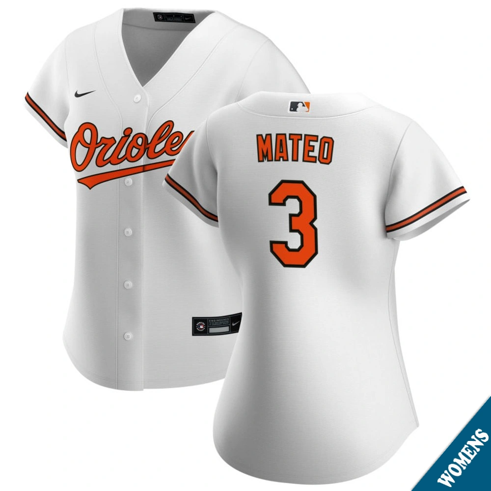 Women's Baltimore Orioles Jorge Mateo #3 Home White Replica Jersey Women's Baltimore Orioles Jorge Mateo #3 Home White Replica Jersey