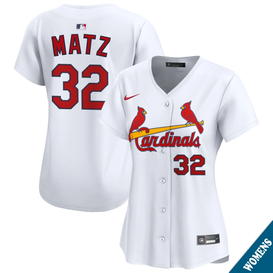 Women's St. Louis Cardinals Steven Matz #32 Home White Limited Jersey