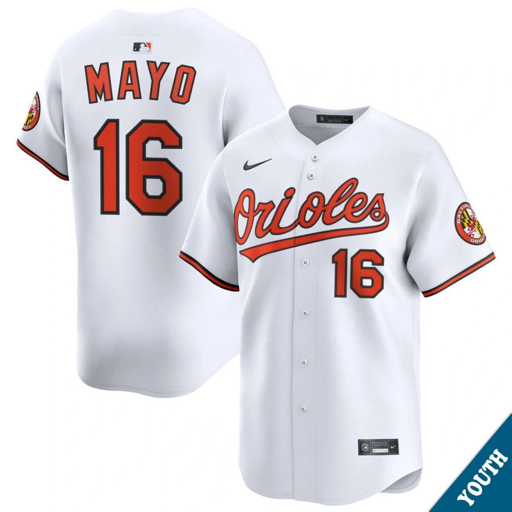 Youth Baltimore Orioles Coby Mayo #16 Home White Limited Jersey
