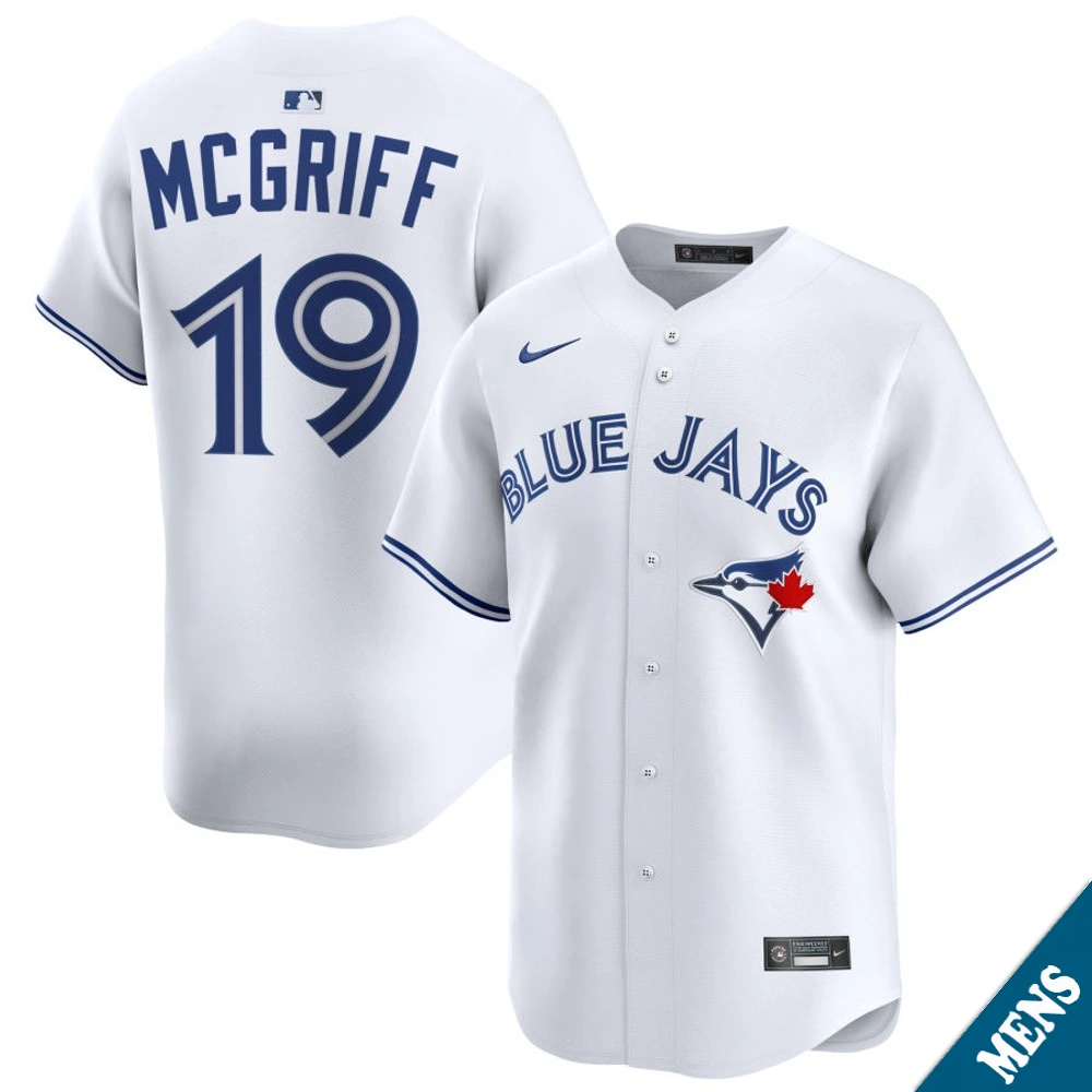 Men's Toronto Blue Jays Fred McGriff #19 Home White Limited Former Player‌ Jersey