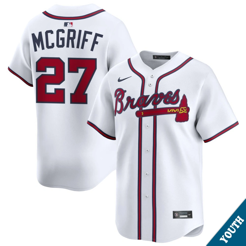 Youth Atlanta Braves Fred McGriff #27 Home White Limited Former Player‌ Jersey