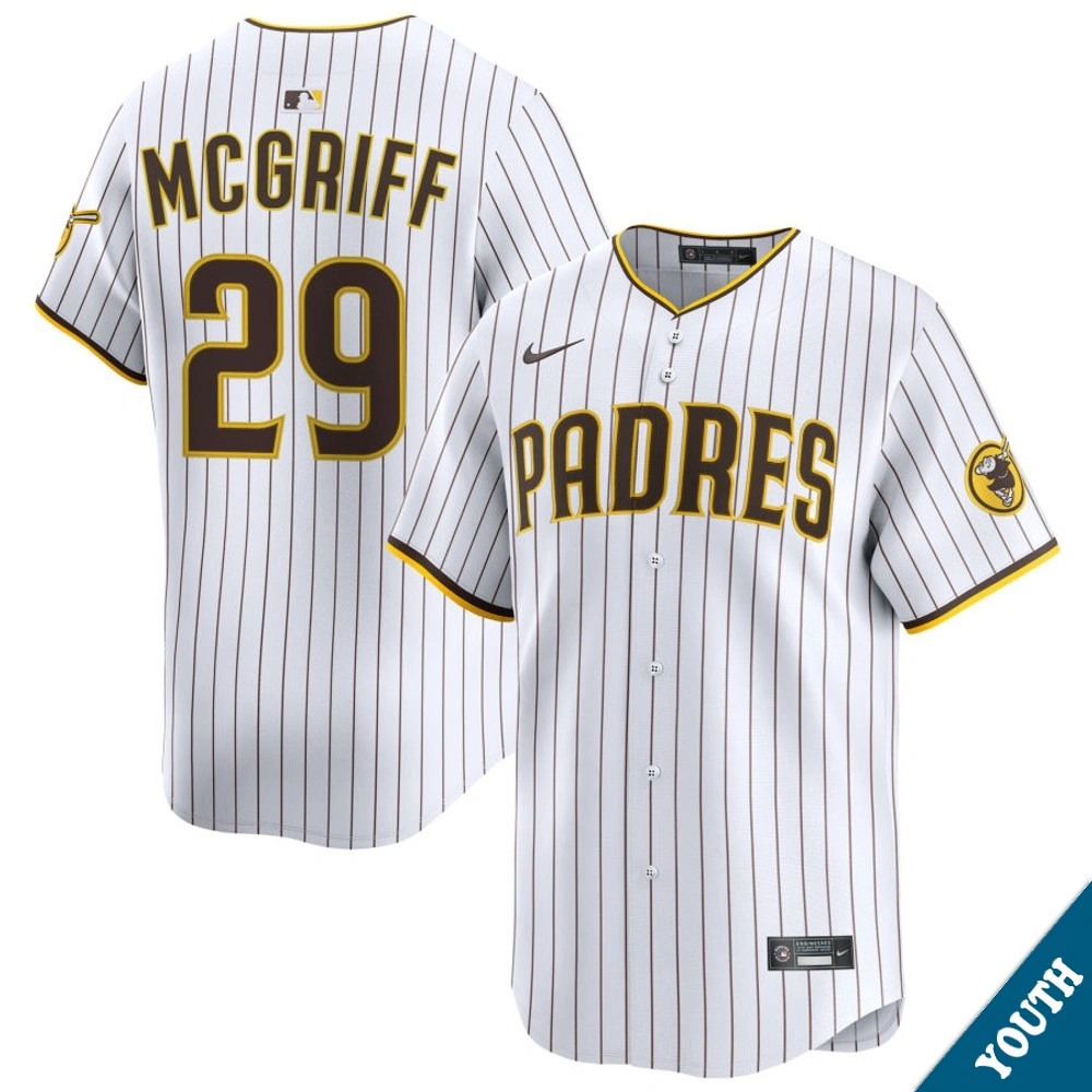 Youth San Diego Padres Fred McGriff #29 Home White Limited Former Player‌ Jersey