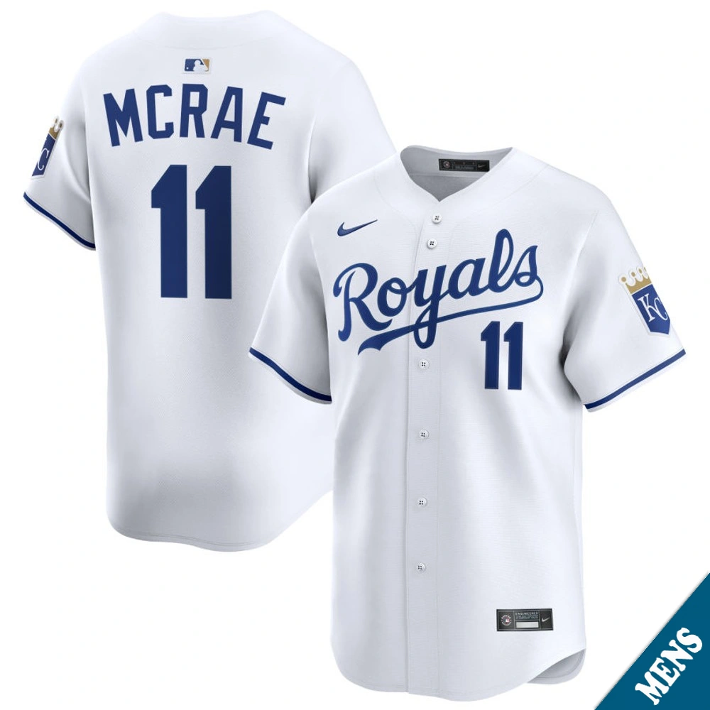 Men's Kansas City Royals Hal McRae #11 Home White Limited Former Player‌ Jersey