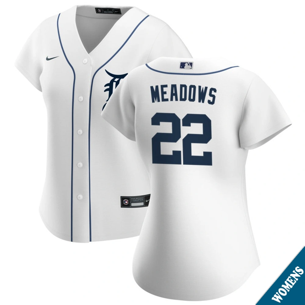 Women's Detroit Tigers Parker Meadows #22 Home White Replica Jersey